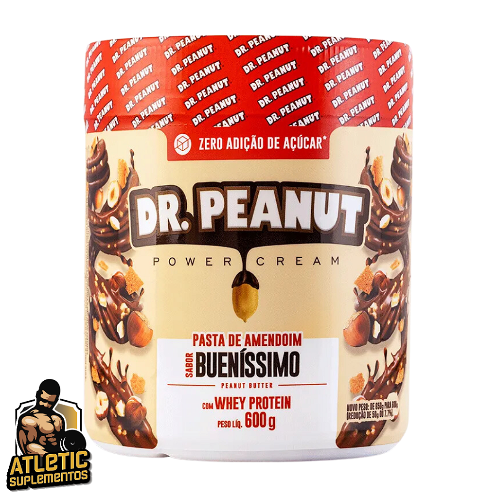 Pasta de Amendoim Sabor Brownie Com Whey Protein 600G Dr Peanut