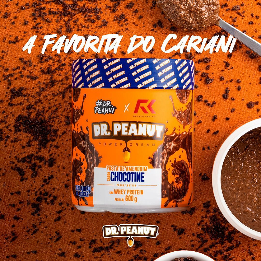 Pasta de Amendoim sabor Chocotine com Whey Protein (600g) Dr. Peanut -  Atletic Suplementos