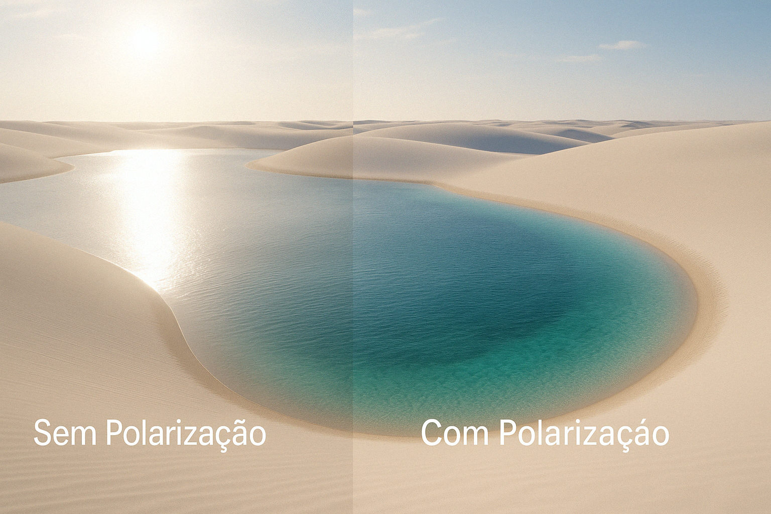 Demonstração da lente polarizada
