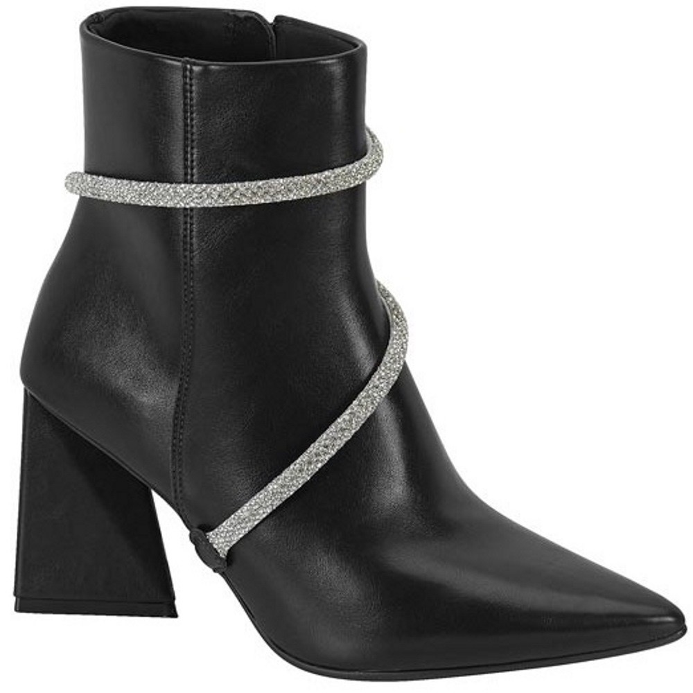 Coturno preto feminino best sale vizzano