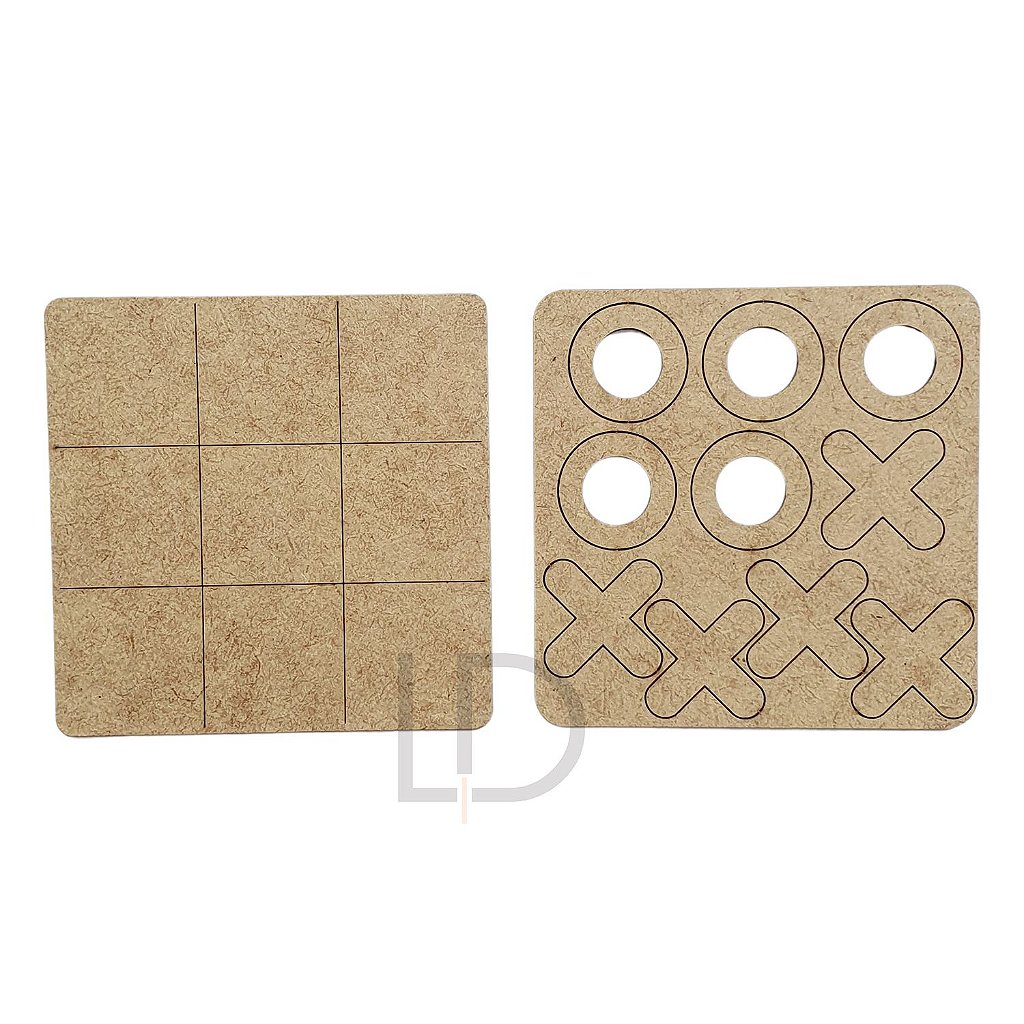 Mini Tabuleiro Infantil Jogo da Velha 10 cm MDF Cru - Laser Decor Corte e  Gravação Laser