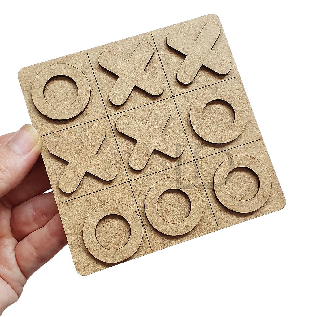 Mini Tabuleiro Infantil Jogo da Velha 10 cm MDF Cru - Laser Decor Corte e  Gravação Laser