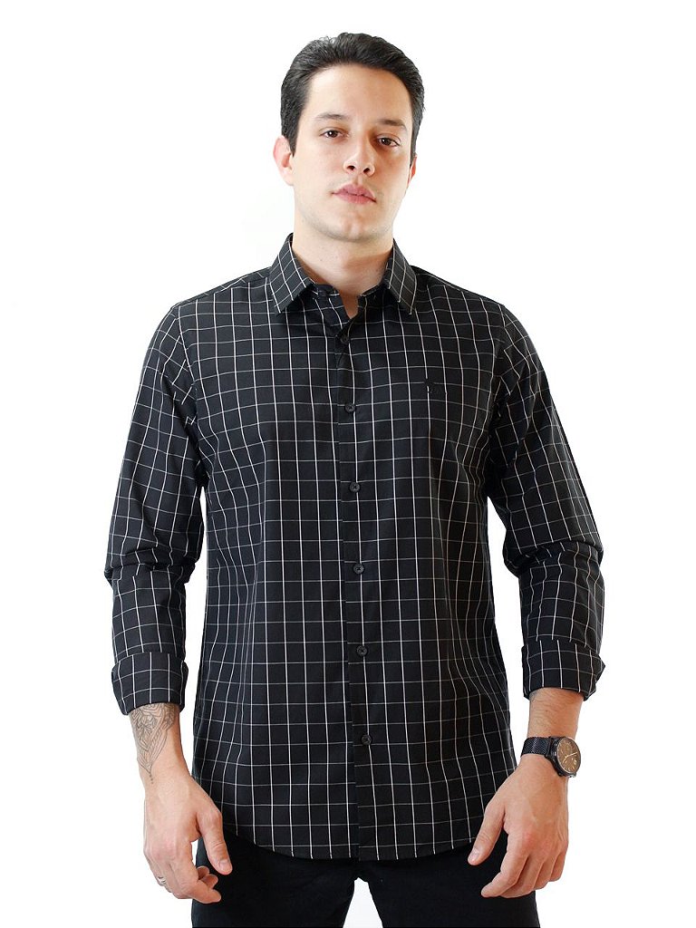 camisa xadrez acostamento