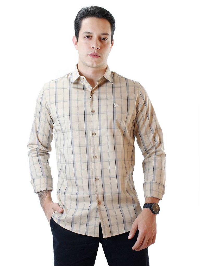 camisa xadrez acostamento