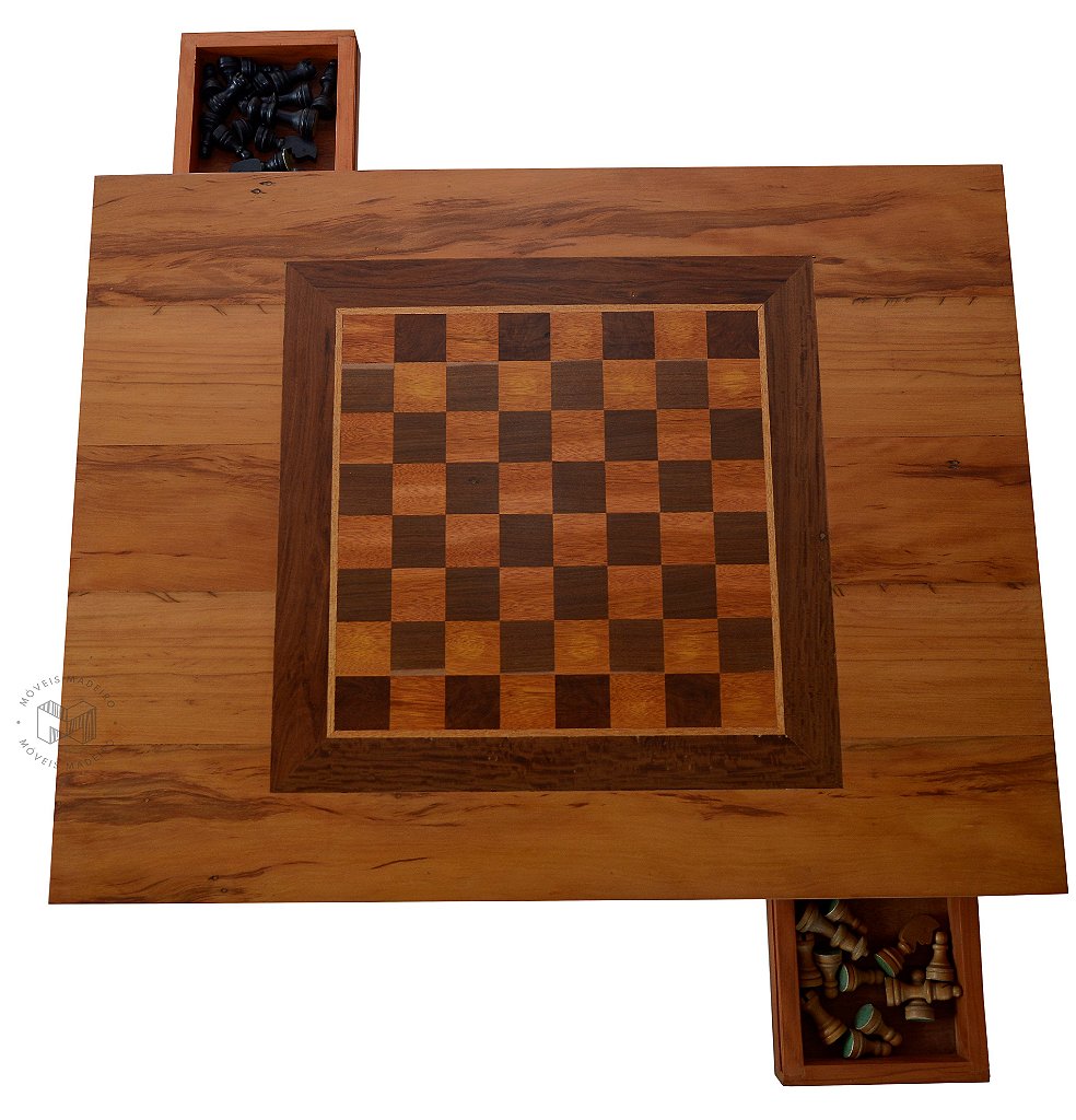 Jogo de Mesa Tabuleiro Xadrez Madeira 40x40cm Cayro t-133