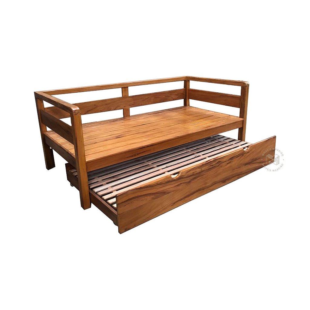 Sofá Cama Clean - Móveis Madeiro - Em madeira de demolição, mesas,  cadeiras, armários, banquetas