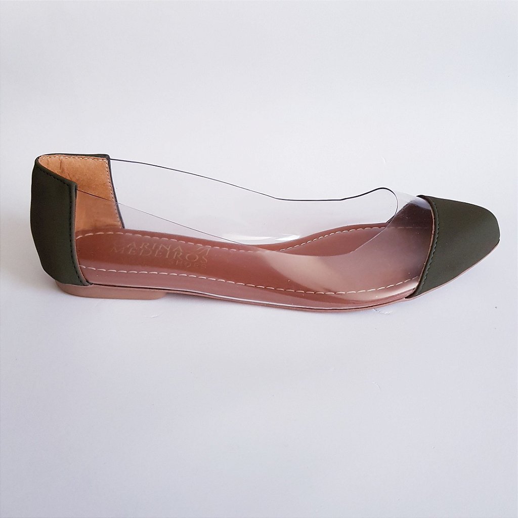 sapatilha transparente bico fino