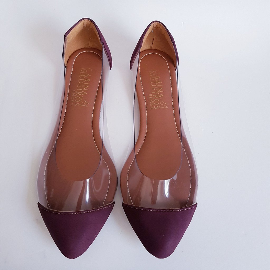 sapatilha transparente bico fino