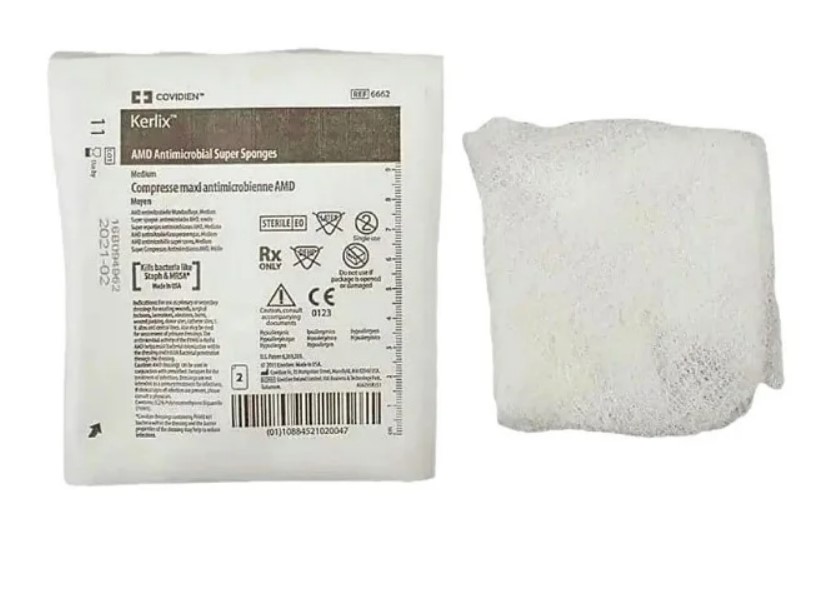 CardiacPICUスタンダード Compressa de Gaze Antimicrobiana 15,2cm x 17,1cm Kerlix C/2