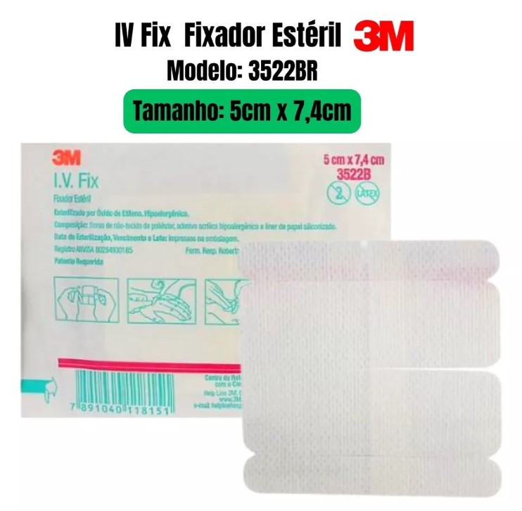 Curativo IV Fix Fixador De Cateter 5cm x 7,4cm Caixa C/100