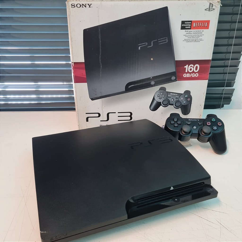 Console Playstation 3 Slim - 160GB - Desbloqueado HEN - Com Caixa