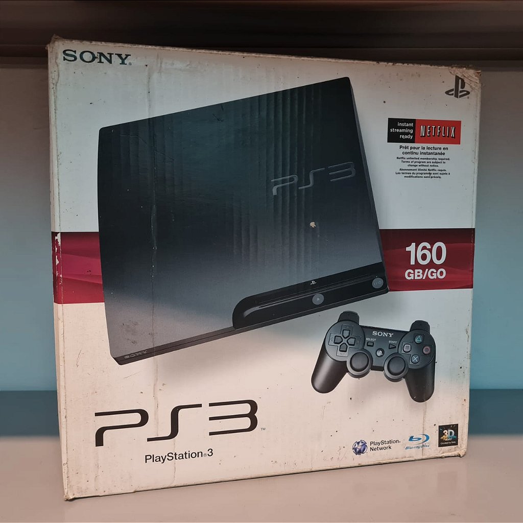 Console Playstation 3 Slim - 160GB - Desbloqueado HEN - Com Caixa