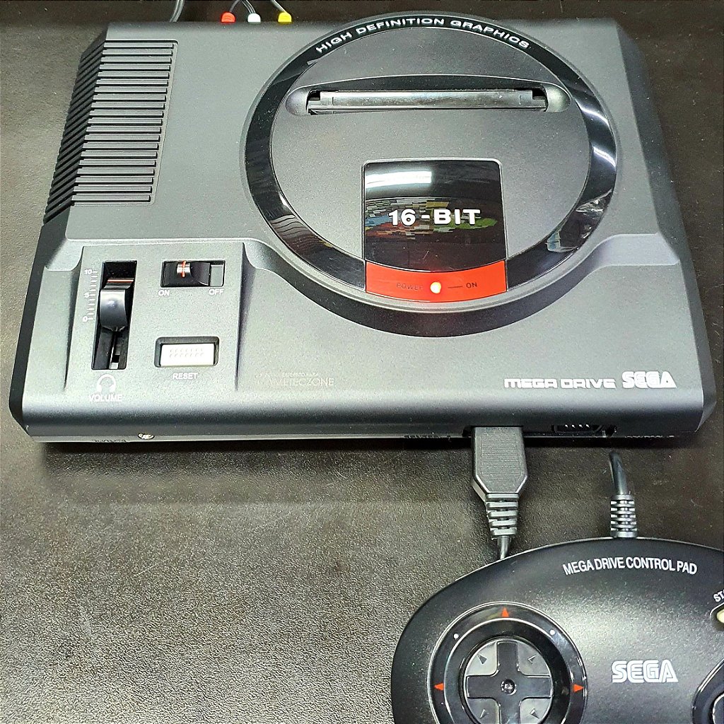 Console Mega Drive 3 com 2 Controles + Sonic Seminovo - Sega