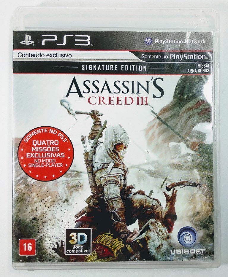 Game Jogo Xbox 360 Assassins Creed lll Signature Edition Físico Brasileiro  Microsoft