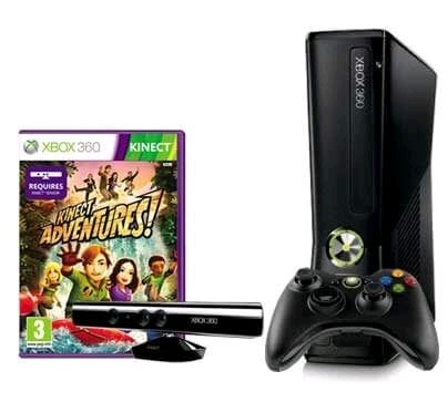 Console Xbox 360 Slim 4GB - Destravado LTU + Kinect + Jogo Kinect