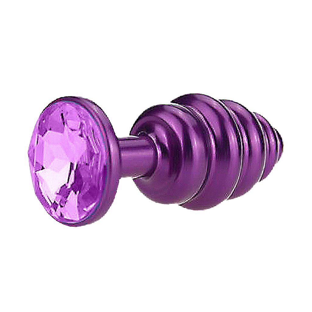 Plug Anal de Metal Roxo em Espiral - Tamanho P - Myntimates
