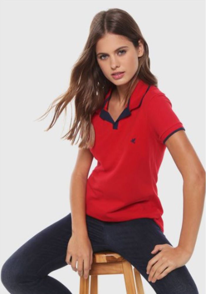 Camisa Polo Feminina 1000054640 Malwee - Outlet do Brás