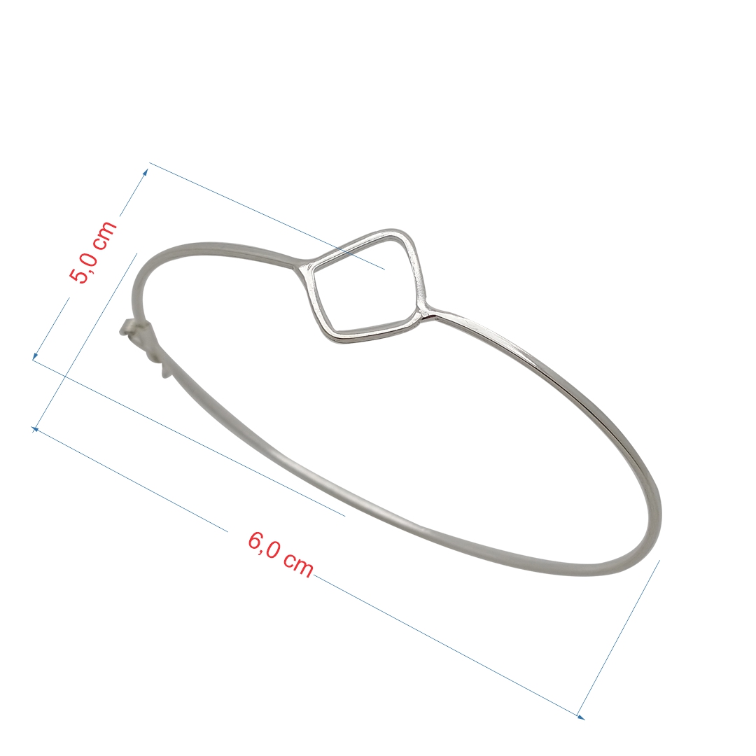 Bracelete de prata 925 rígida balão