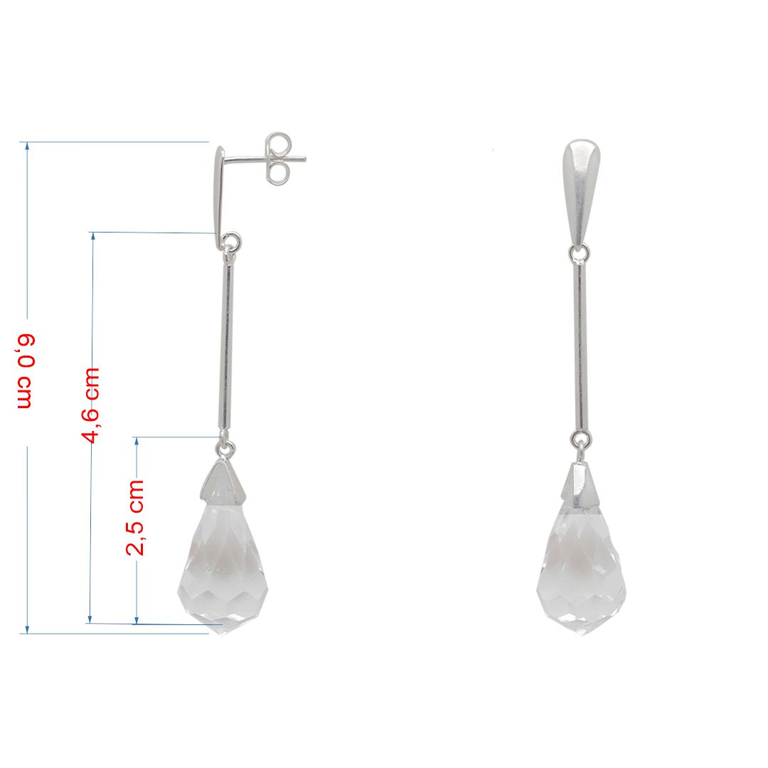 Brincos de prata 925 com cristal