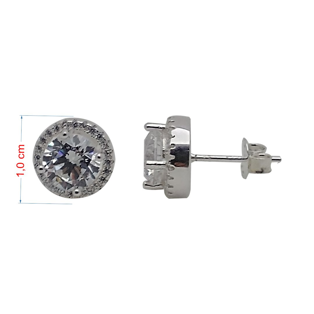 Comprar Brincos de prata 925 com pedra zircônia.