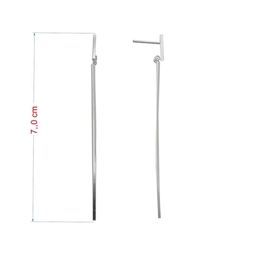Brincos de prata 925 dois fios maciços