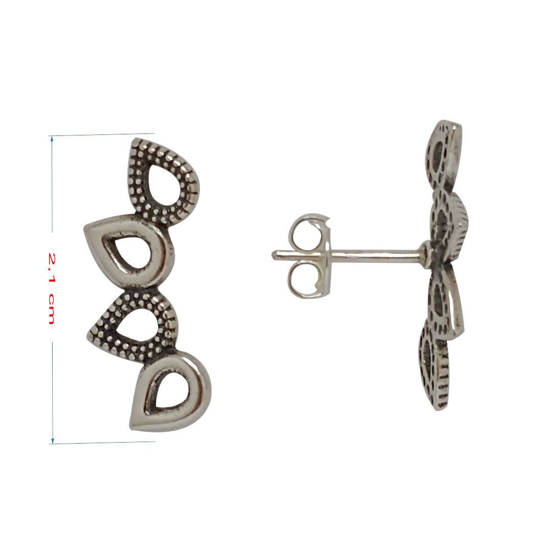 Brincos de prata 925 envelhecida gotinhas Ear curff