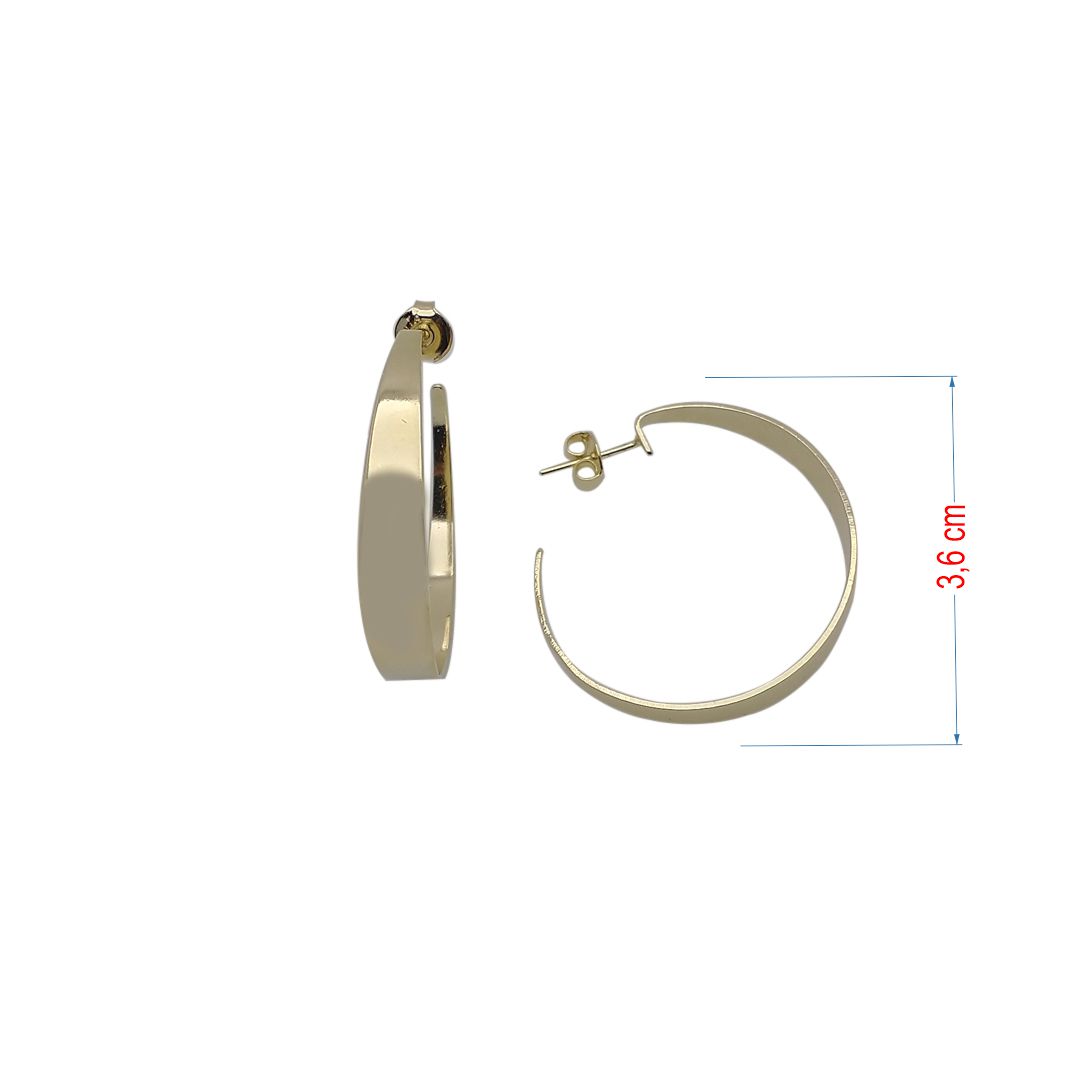Brincos Folheados a ouro 18k argola lisa
