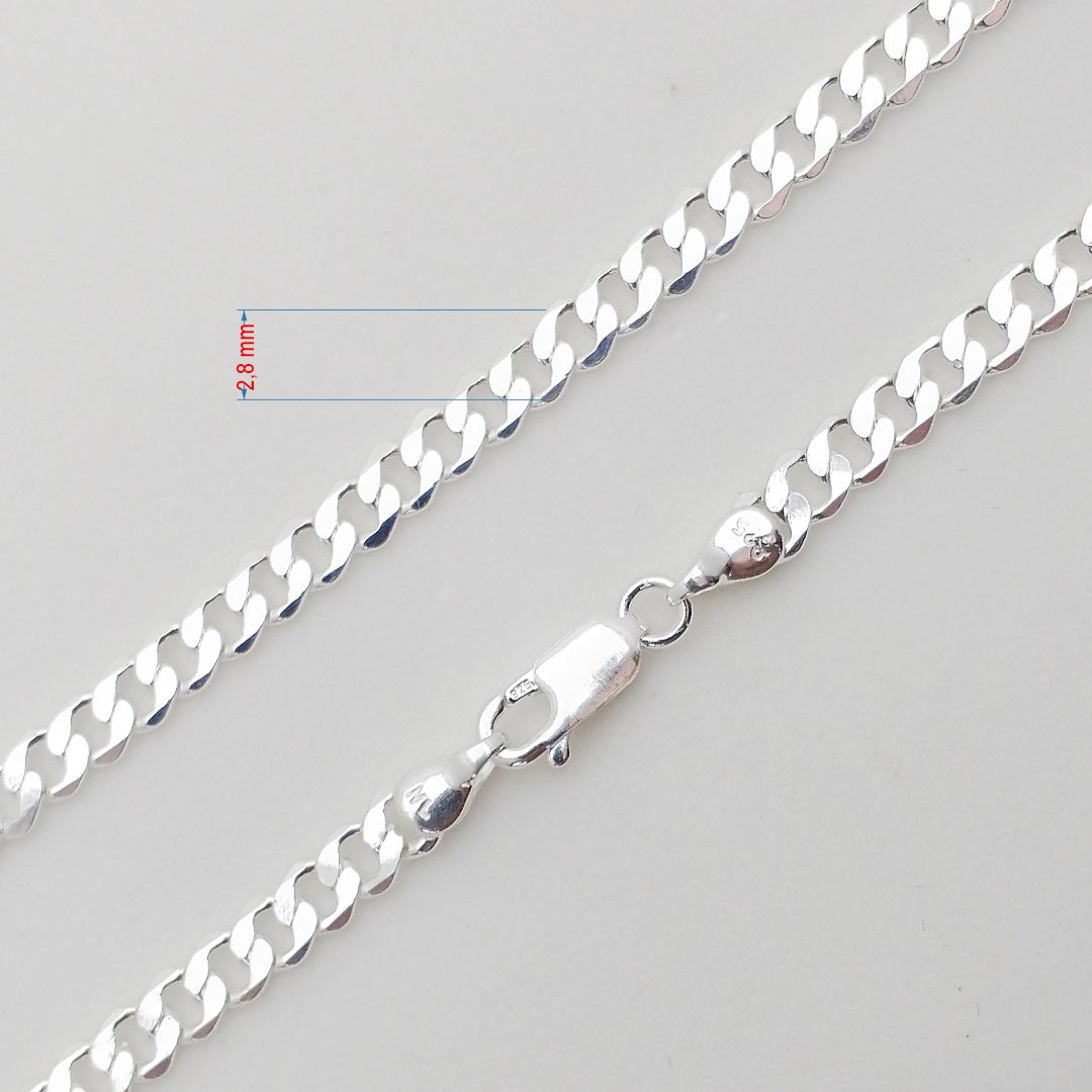 Corrente de prata 925 Groumet masculina 