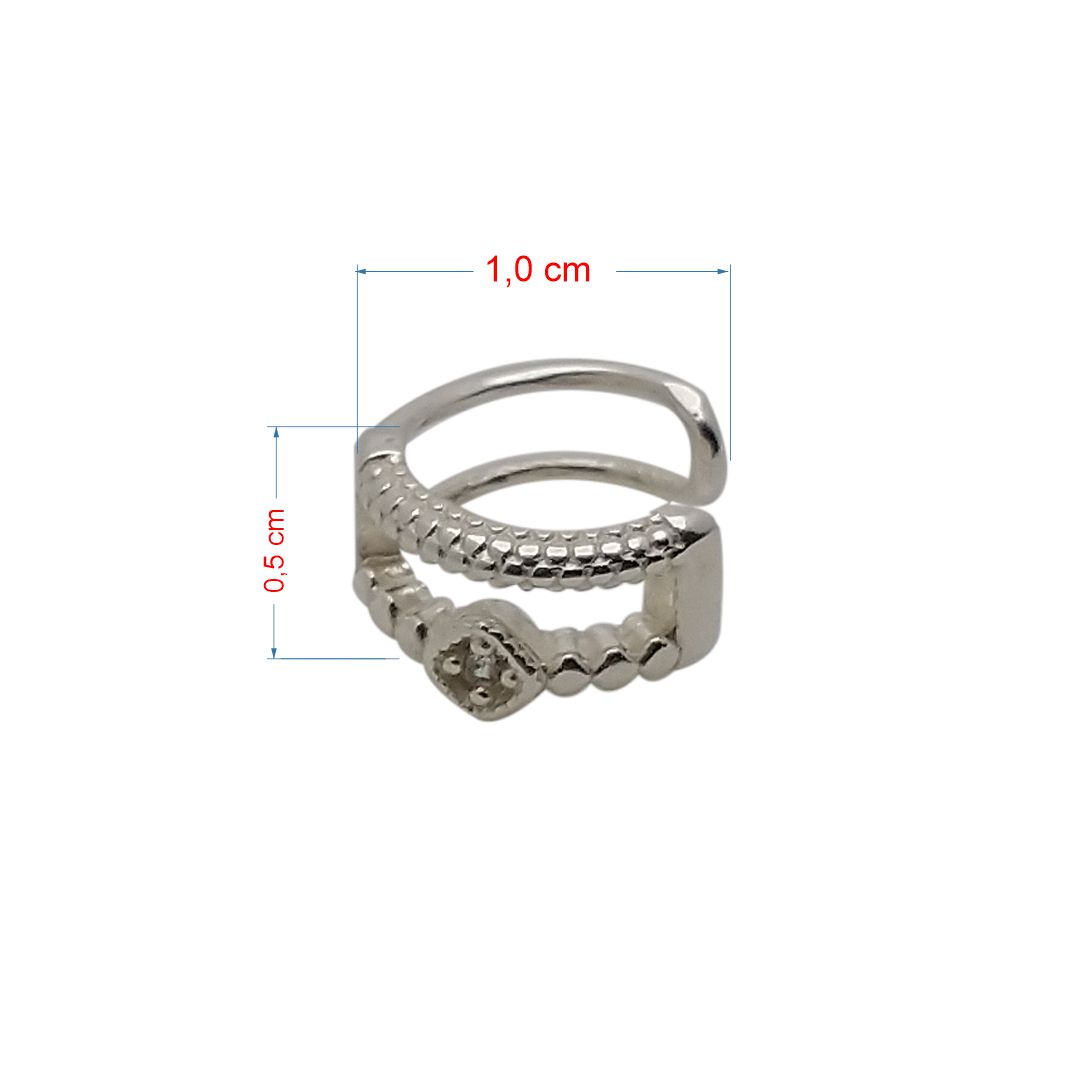 Piercing de prata 925 duplo
