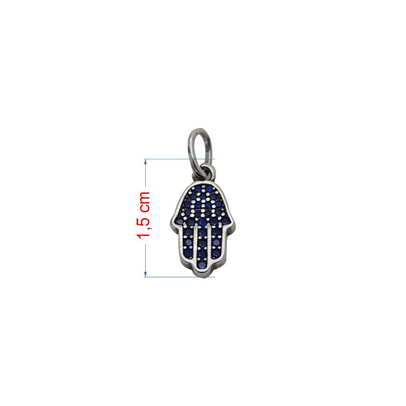 Pingente de prata 925 envelhecida Mão