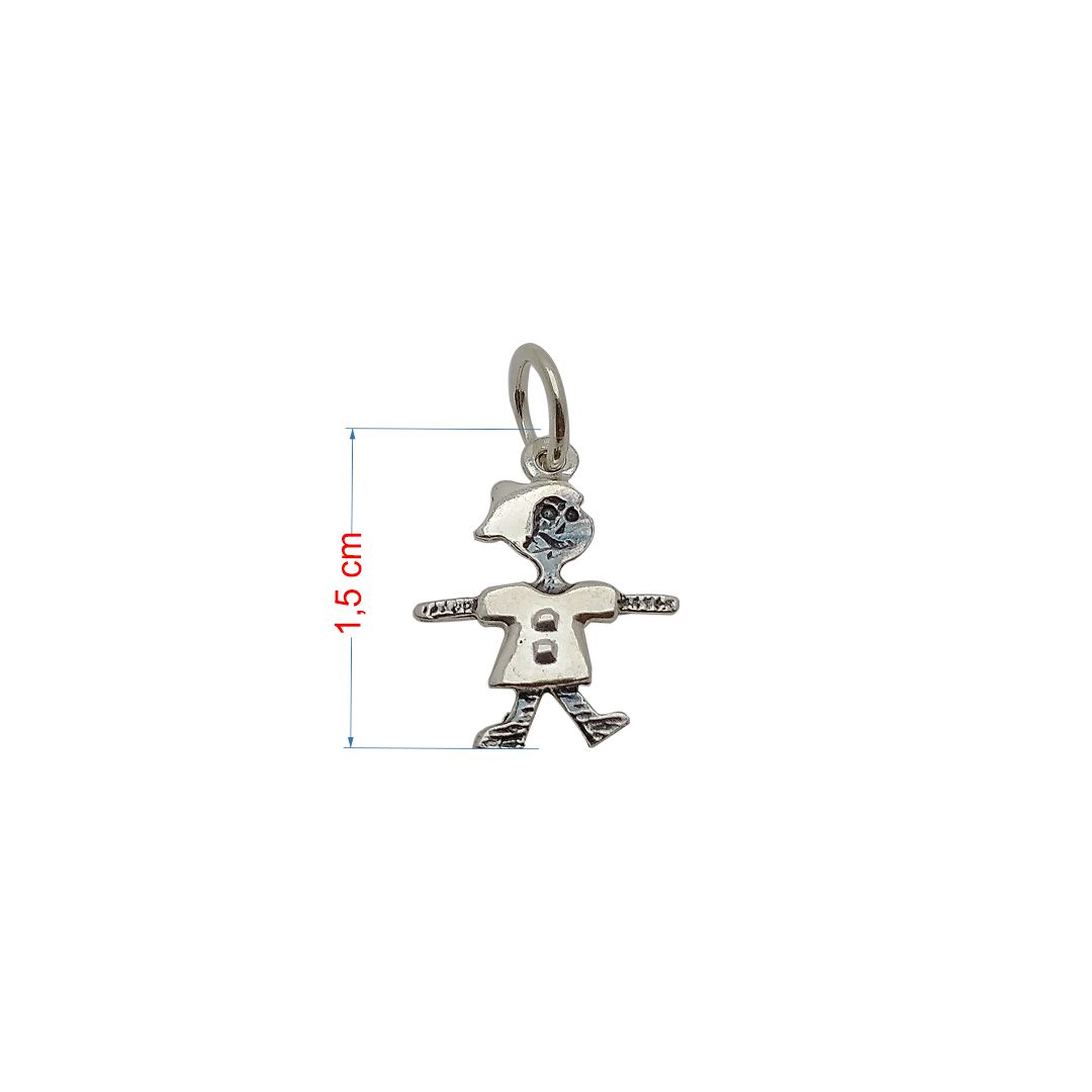 Pingente de prata 925 envelhecida menina
