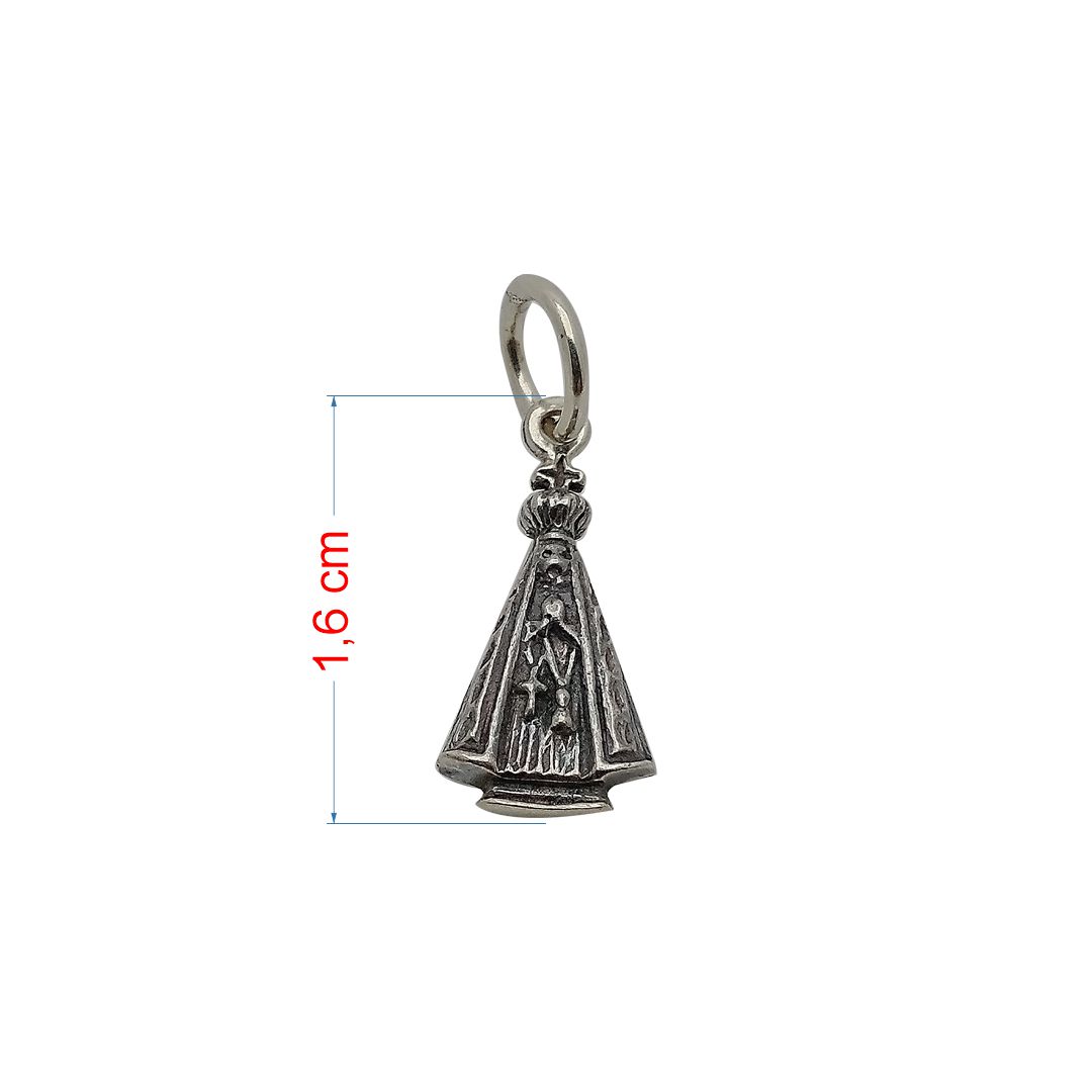Pingente de prata 925 envelhecida N. S. Aparecida