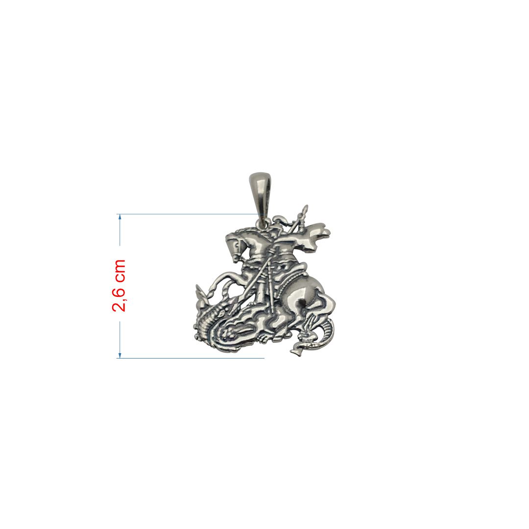 Pingente de prata 925 envelhecida São Jorge