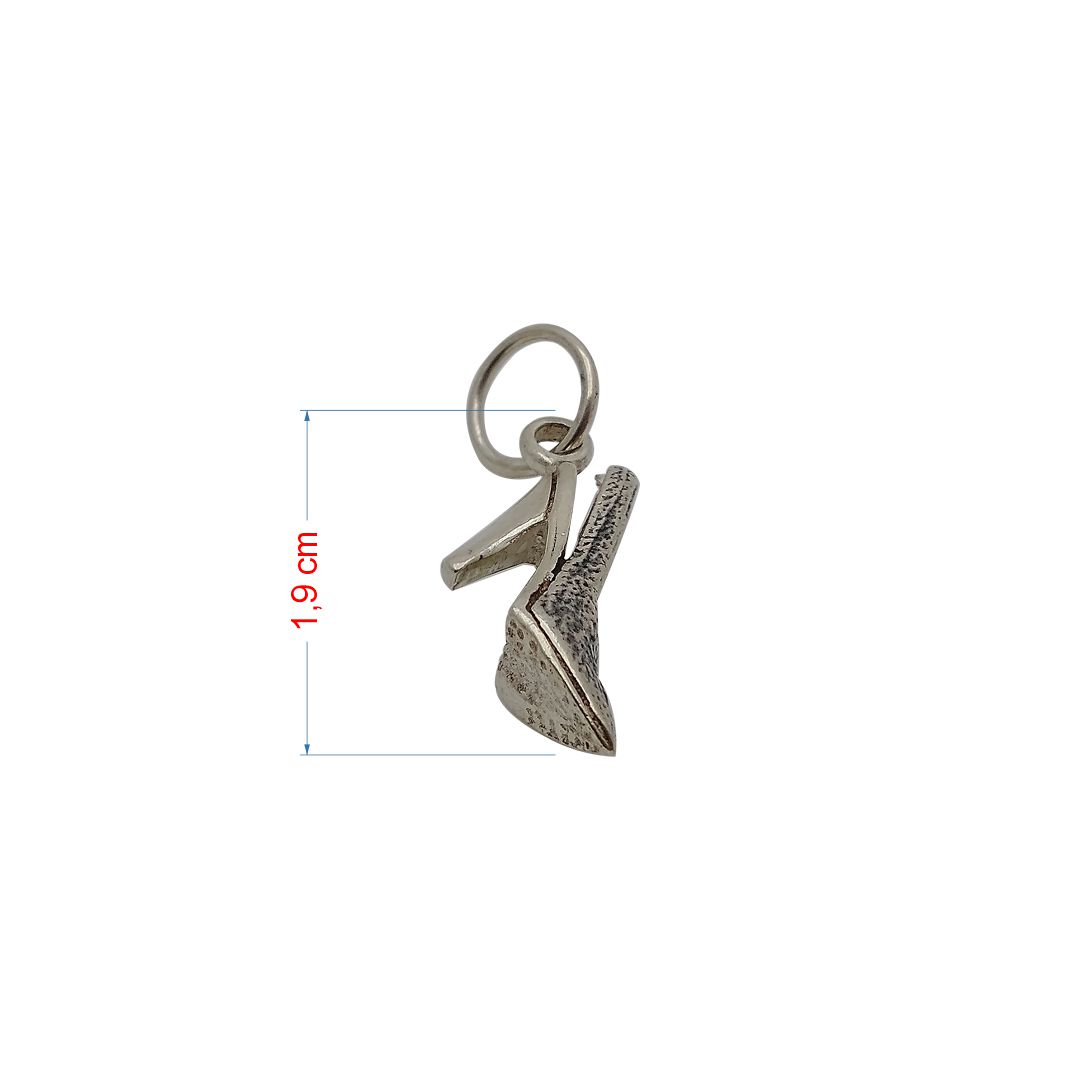 Pingente de prata 925 envelhecida sapato