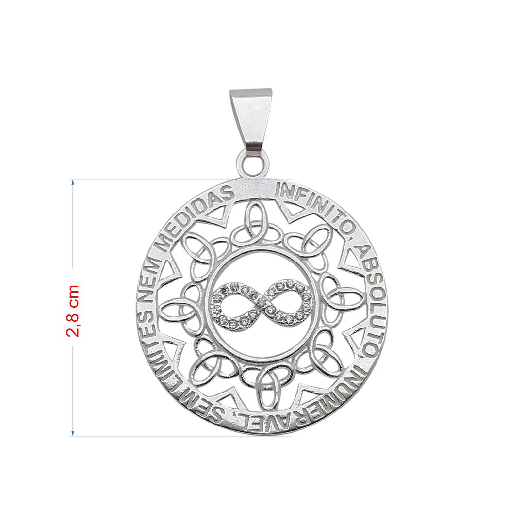Pingente de prata 925 Mandala infinito