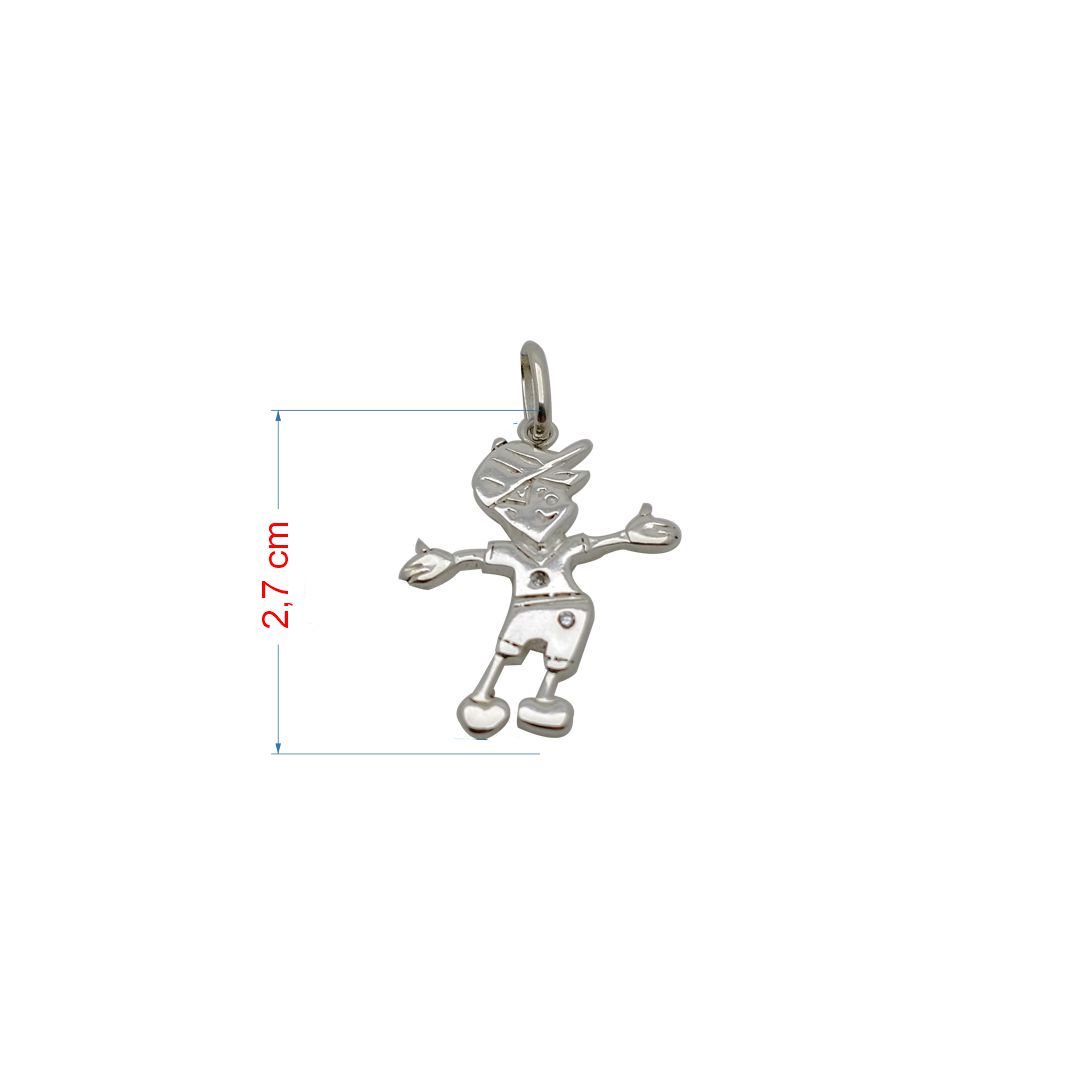 Pingente de prata 925 menino