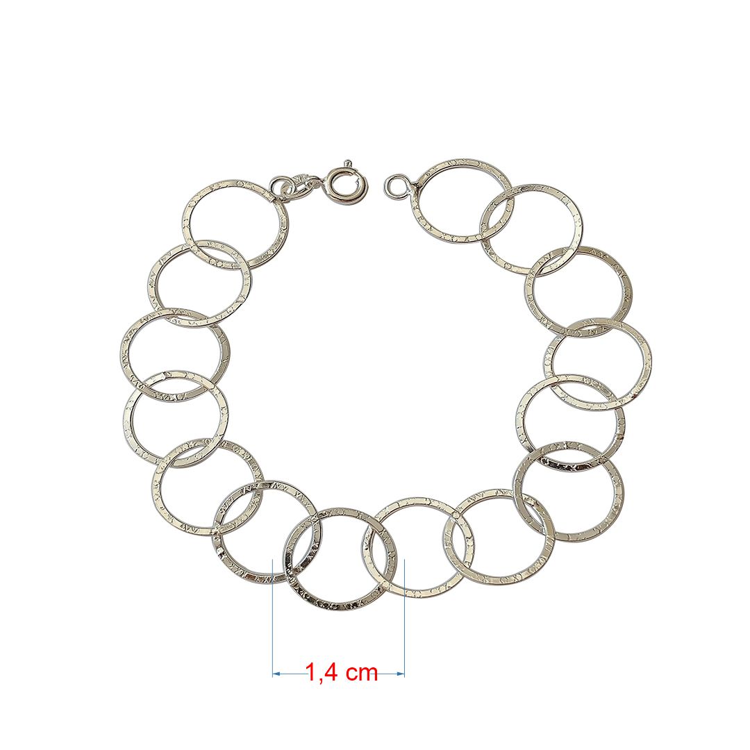 Pulseira de prata 925 argola lisa