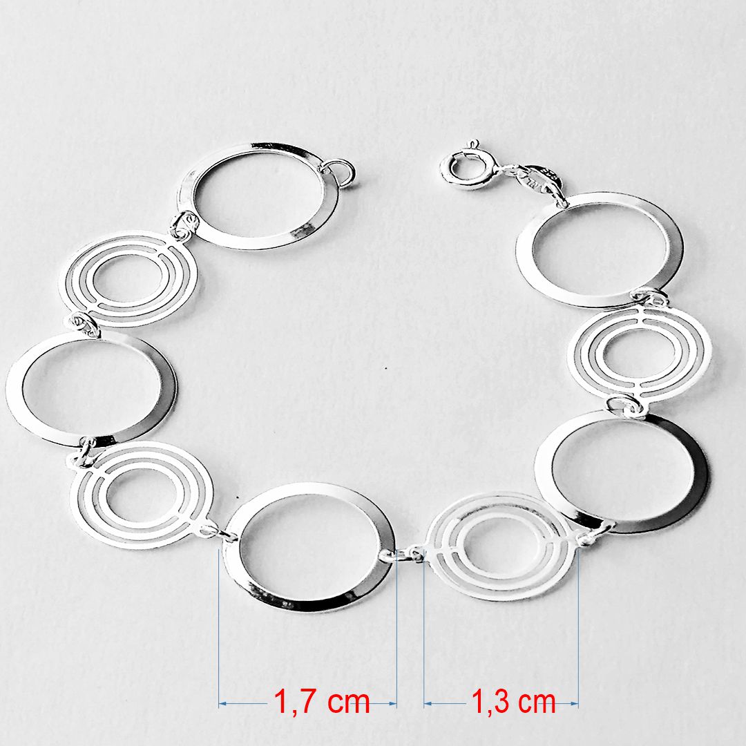 Pulseira de prata 925 argolas