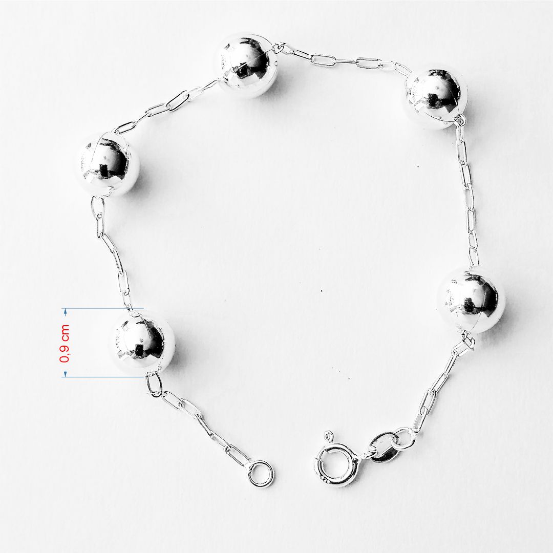 Pulseira de prata 925 bola