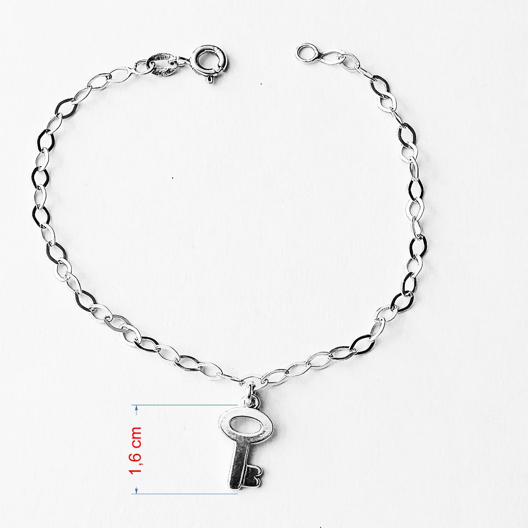 Pulseira de prata 925 chave balão