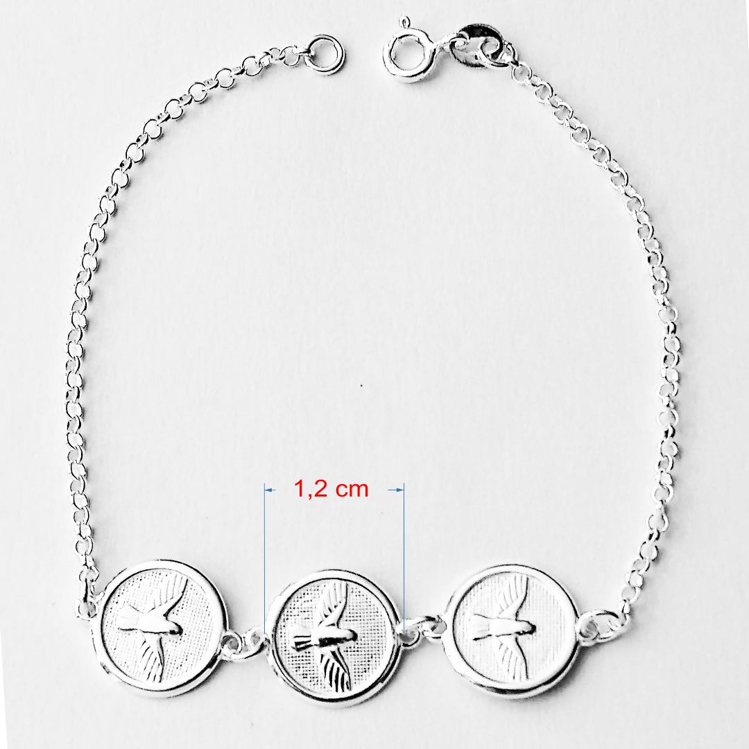 Pulseira de prata 925 espirito santo