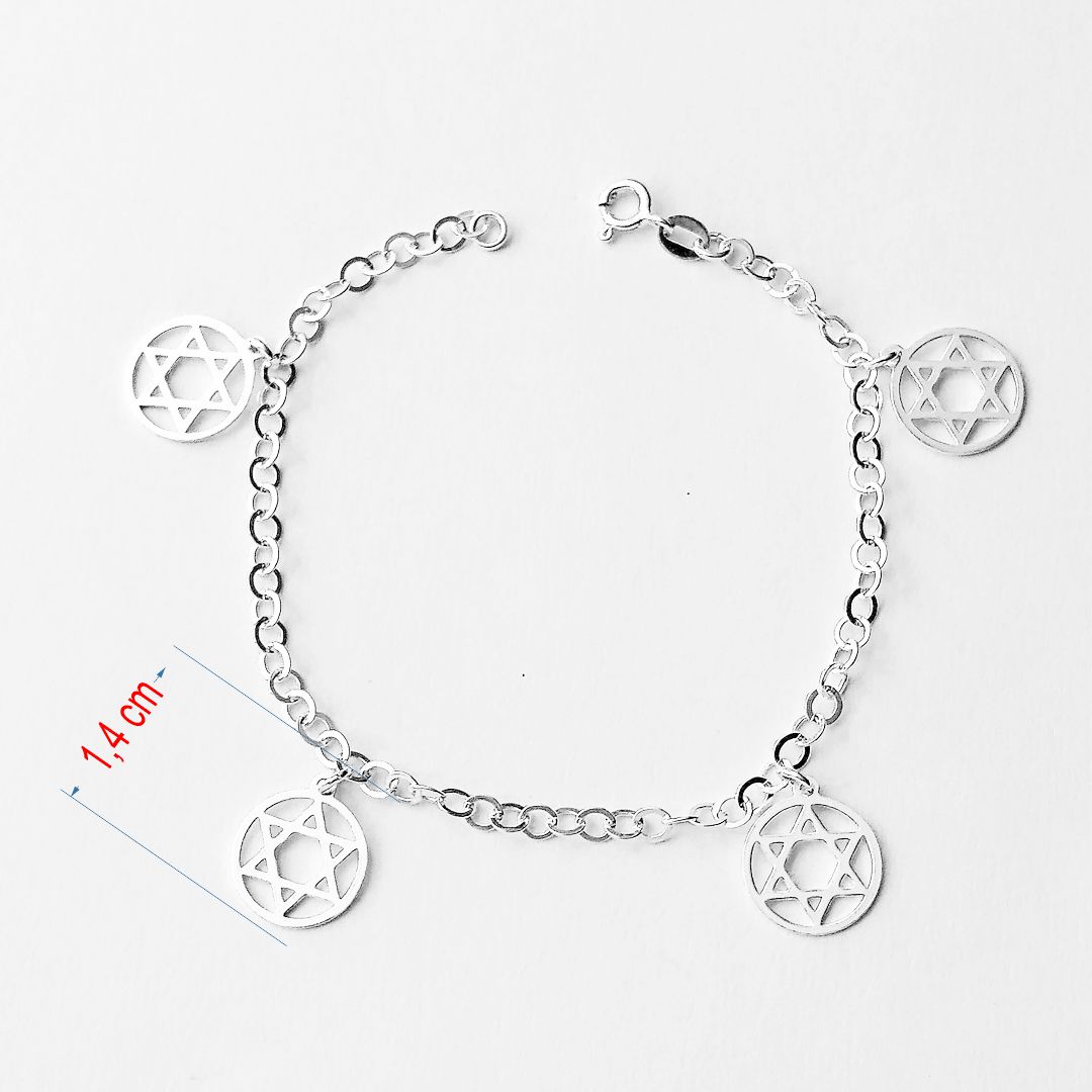 Pulseira de prata 925 estrela de David