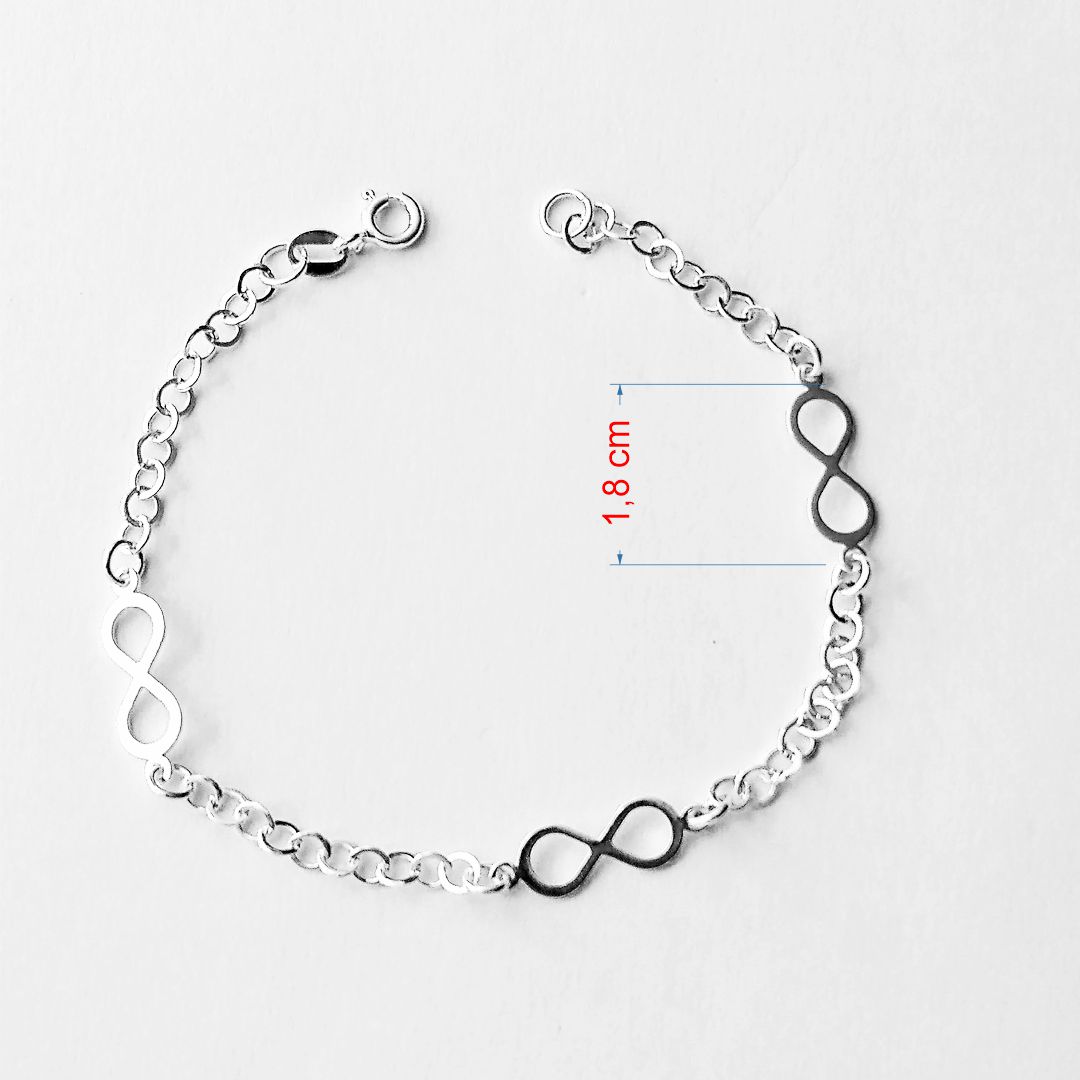 Pulseira de prata 925 infinito balão
