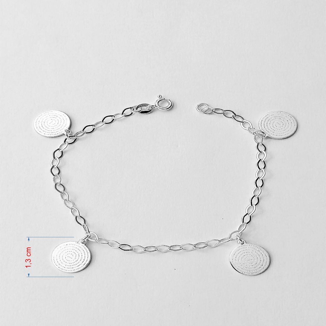 Pulseira de prata 925 pingente Pai Nosso.