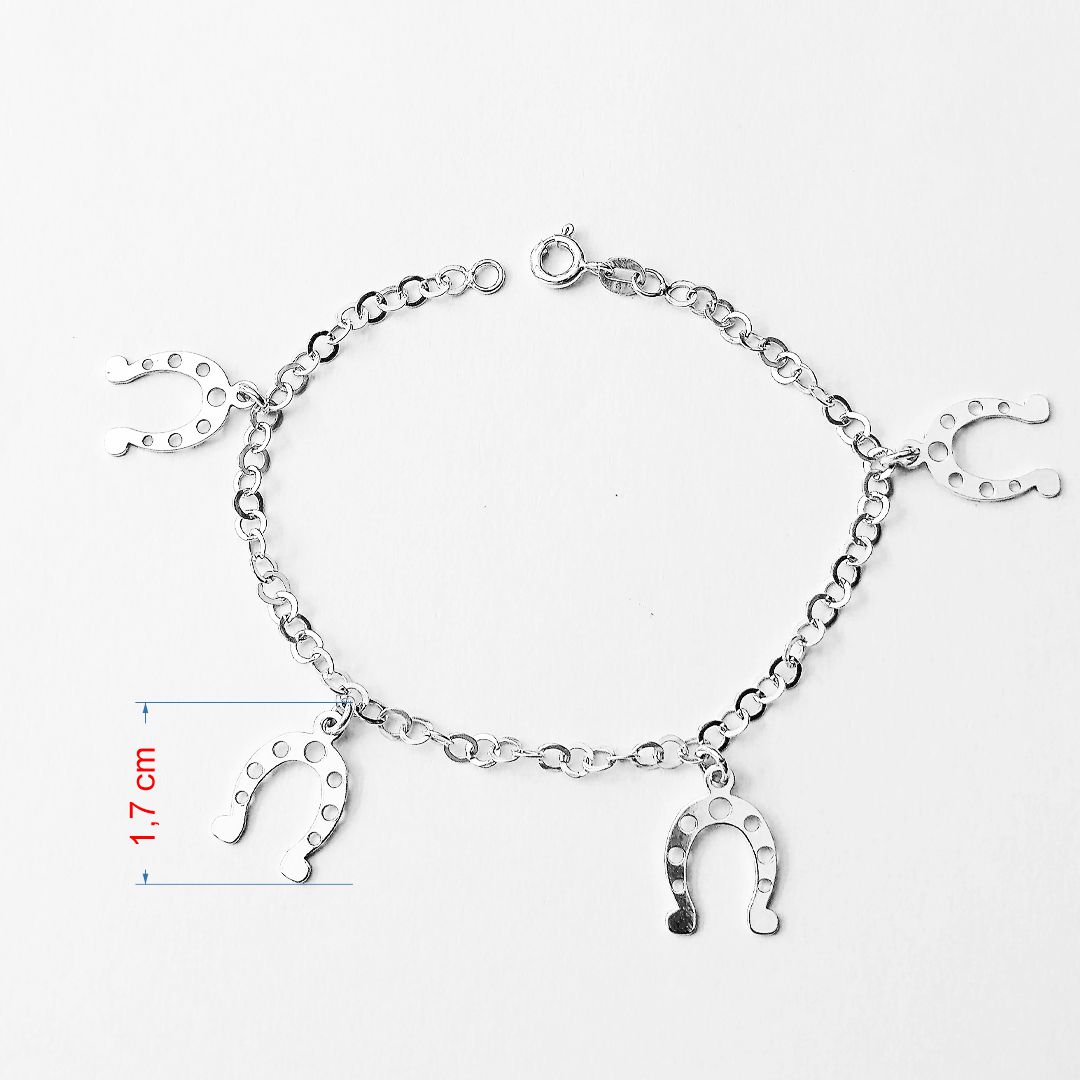 Pulseira em prata 925 ferradura balão