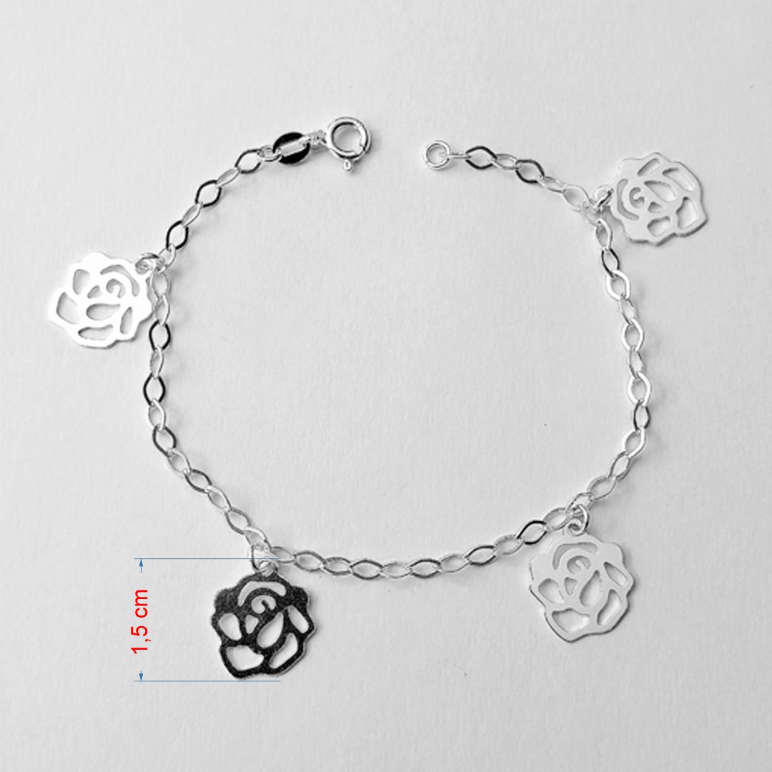 Pulseira em prata 925 rosa balão