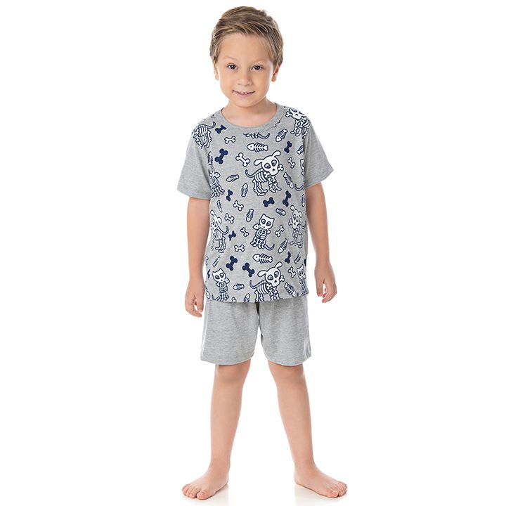 Pijama masculino em meia malha que brilha no escuro cor mescla - Moda  casual e sleepwear para crianças de 0 a 16 anos| Bicho Bagunça