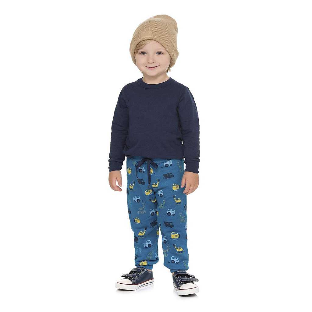Calça masculina de moletom estampada com cordão decorativo - Moda casual e  sleepwear para crianças de 0 a 16 anos| Bicho Bagunça