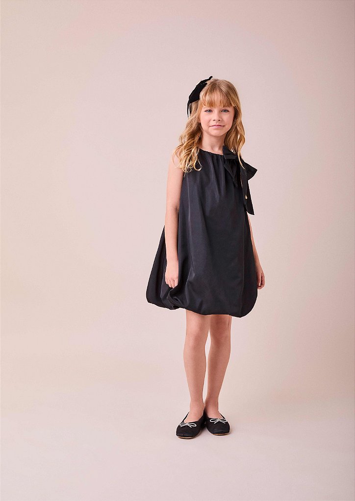 Vestido Infantil Balone Preto Anime bambolê loja de roupa