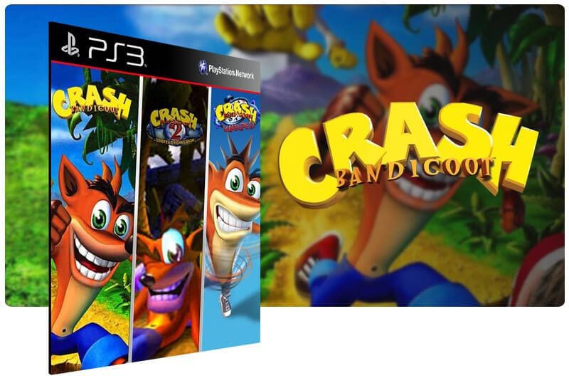 Banner do game Combo Crash Bandicoot 1 2 3 para PS3